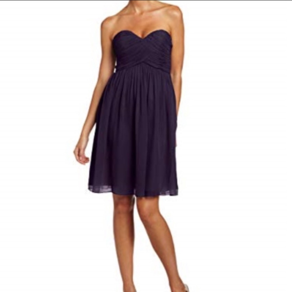 Donna Morgan 100% Silk Chiffon Strapless Dress